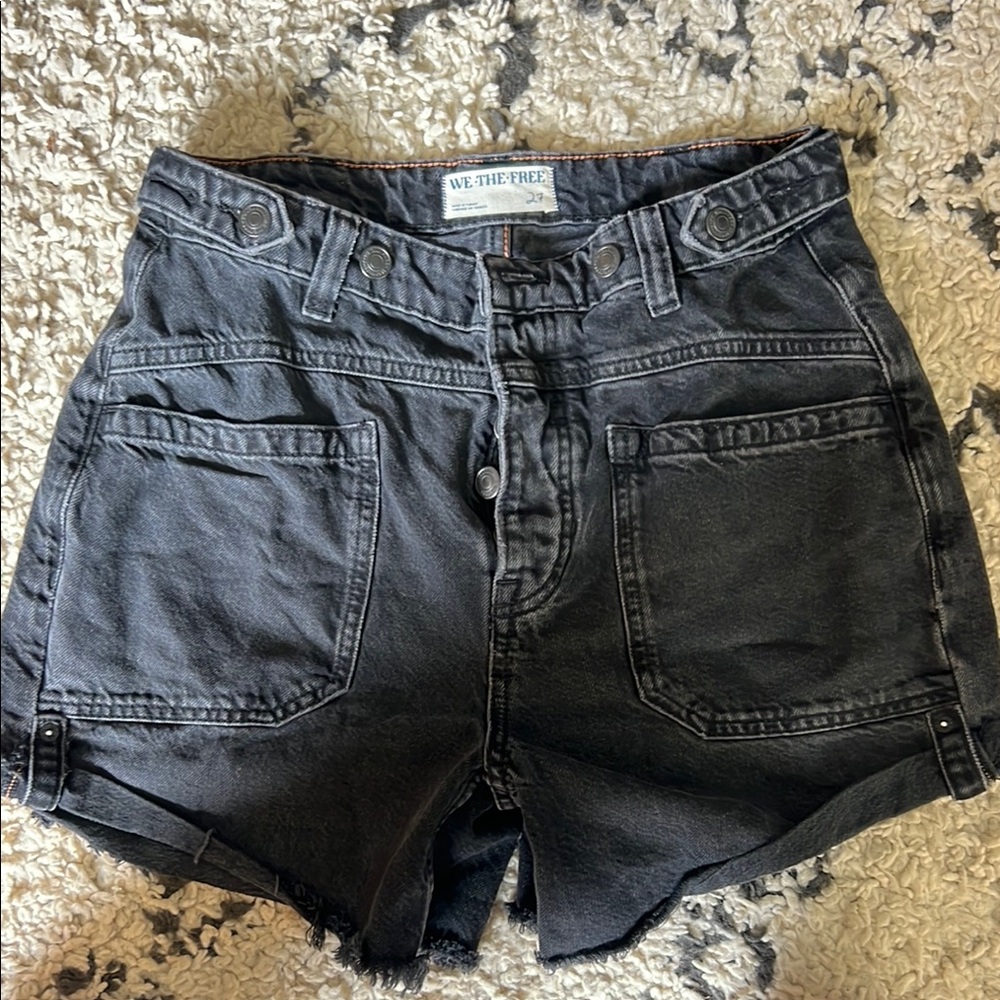 Free People Charcoal Jean Shorts